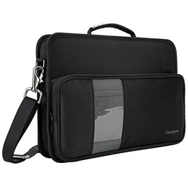Targus Work-In Case Business Laptop Shoulder Bag for Macbook/Notebook Compact Design with Front Pocket, Carrying Shoulder Strap, Protective Sleeve for 11.6-Inch Laptop, Black (TKC001)