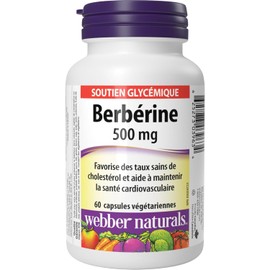 Webber Naturals Berberine 500 mg, 60 Capsules, Supports Healthy Glucose Metabolism and Cardiovascular Health, Vegan