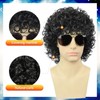 YTbeauty Black Men Wig + Glasses for Disco Costume Heat
