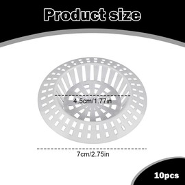 10Pcs Plastic Sink Strainers & Hair Catchers,hair catcher for shower drain, White Bath Plug, Shower Drain Covers for Kitchen & Bathroom