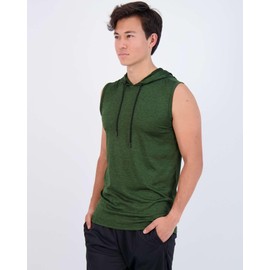 Real Essentials 3 Pack: Mens Dry-Fit Active Hooded Tank Top - Workout Sleeveless Hoodie Drawstring (Available in Big & Tall)-Set 2,XXL