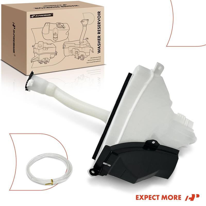 A-Premium Windshield Washer Reservoir with (Washer Pump/Filler Neck/Cap/Hose/Bracket) Compatible with