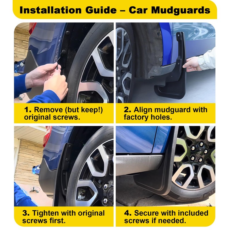 No Drilling Mud Flaps for Ford Maverick 2022-2025 Accessories Splash
