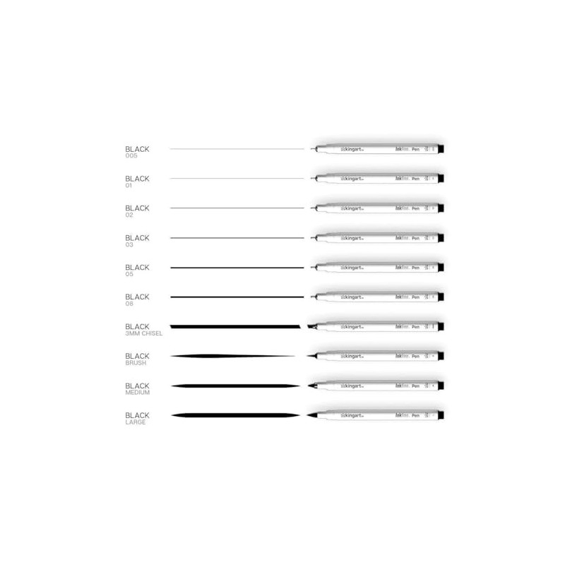 KINGART PRO Inkline Fine Line Art & Graphic Pens, Single