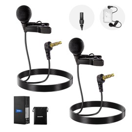 NEEWER ø4mm Mini Lavalier Microphone (2 Pack), Clip On Wired Condenser Lapel Lav Mic Set with 5ft/1.5m 3.5mm TRS Connector Compatible with DJI Mic 2 Rode Wireless Go II CM28 CM31 Camera, LM8