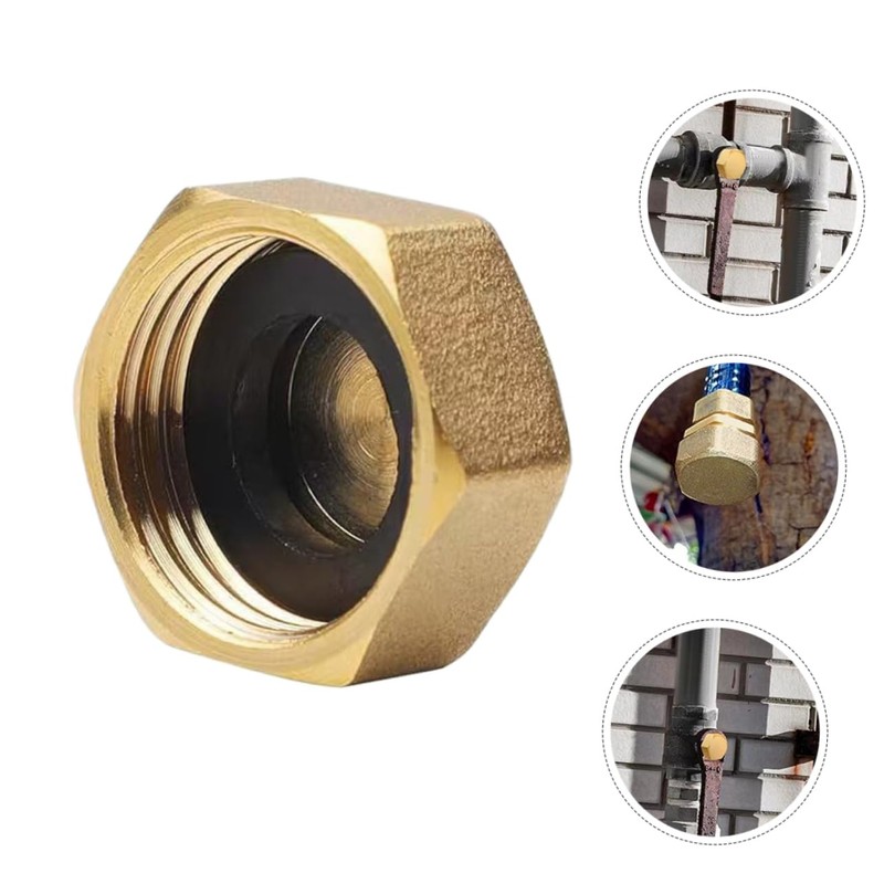 Abaodam 6Pcs Brass Blanking Nut Cap with Rubber Washers Leak