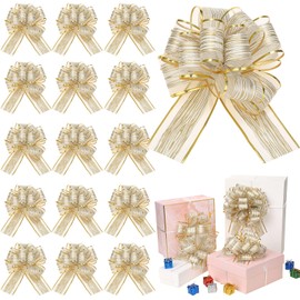 30 Pieces Large Gift Wrapping Pull Bows Ribbon Pull Bows Gift Bows for Valentine's Day Xmas Holiday Decoration Baskets Gift Present(White)