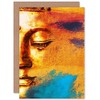 Fine Art Prints CPDT0006 Buddha Face Gold Collage Greeting Card