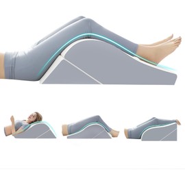 Simpledad 2PCS Almohadas en cuña para elevar piernas, Ideales para Dormir, Post cirugía de Rodilla, hinchazón y circulación. Espuma Ajustable 3 en 1