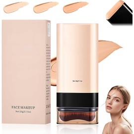 Maquillaje en Barra, 20g Base De Maquillaje en Barra 3 en 1, Base en Barra con Brocha y Tapas, Base De Maquillaje Alta Cobertura, Protectoras Viaje Portátil Aplicador(Honey05)