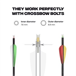 BALLISTA 8.8 mm LED Lighted Nocks for Crossbow Bolts - Green Red Yellow Blue 3pc - Red