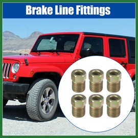 Motoforti 12pcs 3/8 Inch-24 Threads Galvanized Steel Brake Line Nut Fittings for Car Long-lasting