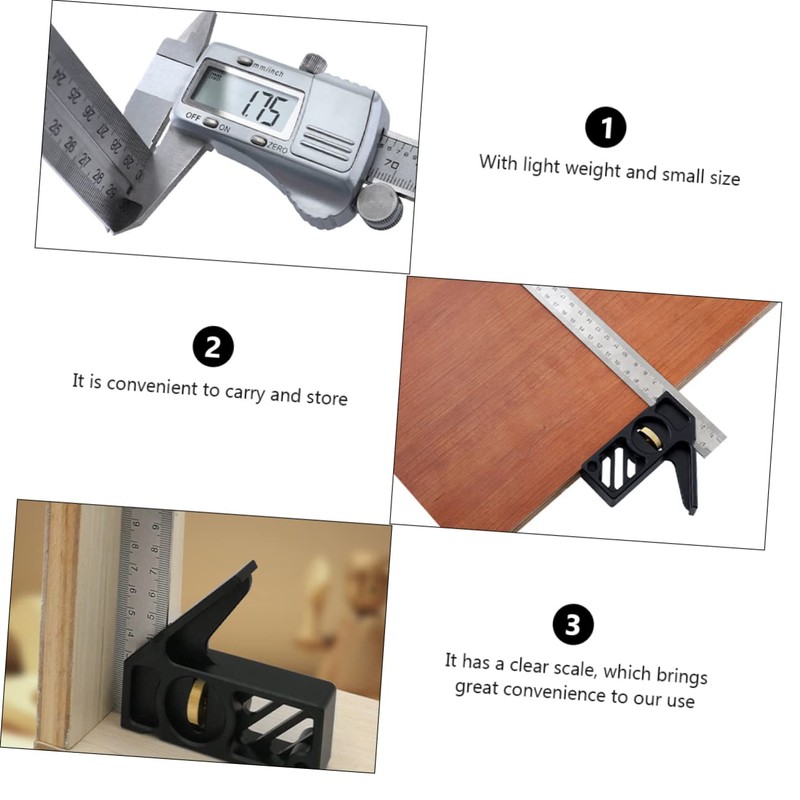 jojofuny Carpentry Combinations Square Woodworking Tool 45° 90° Limiter Easy