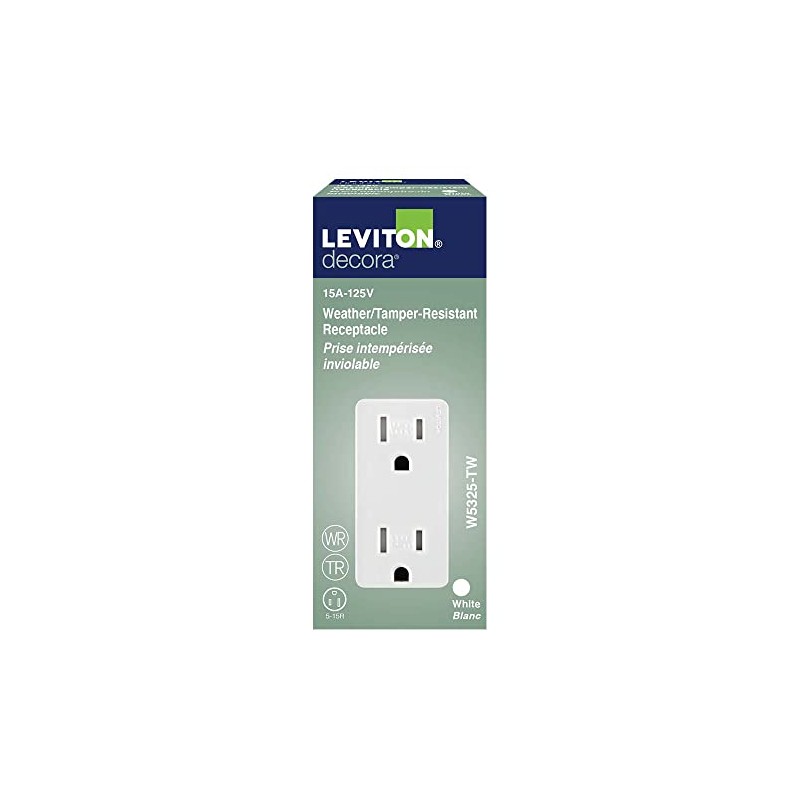Leviton 15 amps 125 V Duplex White Weather Resistant Outlet