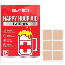 Sneaky Booze Happy Hour Aid Patches Party Hydration Drinking Recovery Patch Long-Lasting Natural Formula Better Mornings After Night Out Wake Up Refreshed Pregame DHM Milk Thistle 72 Pack