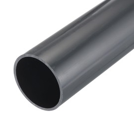 MECCANIXITY 2 3/8 Inch PVC Rigid Tube Round Pipe Hardware Tubing 54.7mm ID 60mm OD 350mm Dark Grey High Impact for Water Pipe Cable Sleeve