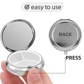 KWSAAHU 3 Compartment Travel Pill Case, Sealed Portable Pill Container Mini Size Metal Pill Box for Pocket Purse, Three Times a Day Pill Organizer for Children, Men and Women - Dog Everything is Fine