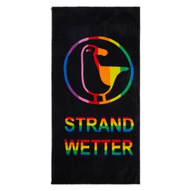 SCHIETWETTER Unisex Rainbow Beach Towel, Bath Towel, 150 x 75 cm, 2-in-1 Beach Towel, Backpack, Travel Towel, 100% Cotton, Multicoloured OS