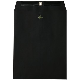 JAM PAPER 9 x 12 Open End Catalog Envelopes with Clasp Closure - Smooth Black - 100/Pack