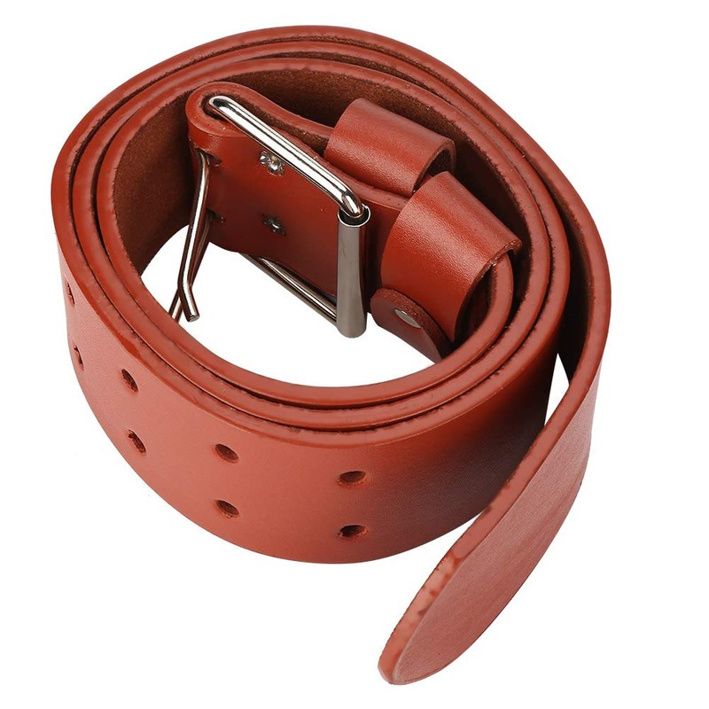 Leather Tool Belt, 5in1 Carpenters Belt Tool Pouch, Dark Red