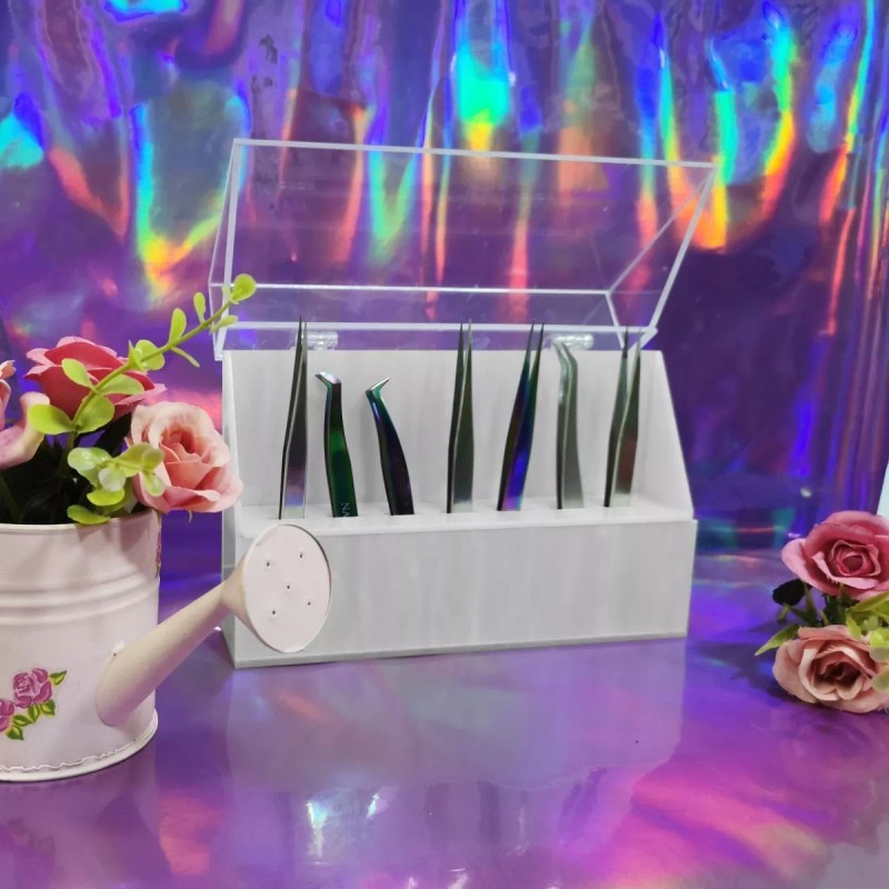 Lazerillo Porta Pinzas De Acrílico Lashista Marmol