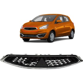 Mirage Grille – Front Upper Grill Chrome Compatible with 2017 2018 20119 2020 Mitsubishi Mirage Hatchback # 6402A380 MI1200269