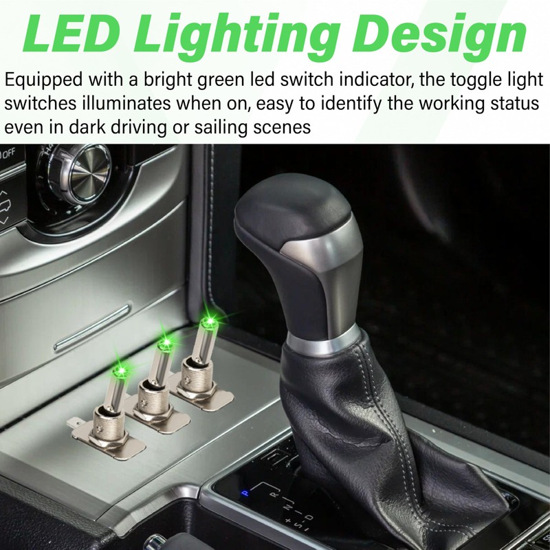 3 PCS LED Lighted Rocker Toggle Switch, 12V SPST 3