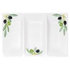 Handmade Italian Ceramic Rectangular Dish in Olive Design, Dreigeteilter/Approx. 31