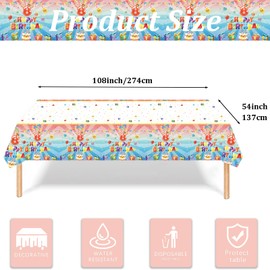 8th Birthday Tablecloth, Party Tablecloth, Table Cloth Roll 8th Birthday Plastic Tablecloth, Paper Tablecloth for Baby, Girls, Boys, Birthday Party, Disposable TableCloth