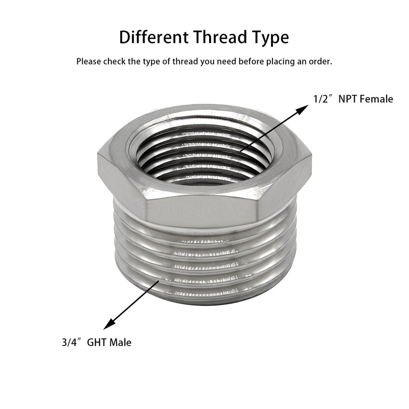 Fitvell 2PCS Garden Hose Adapter Connector 3/4" GHT Male X