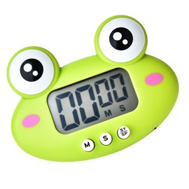 ULTECHNOVO Cute Green Frog Electronic Timer Kitchen Countdown Clock for Boys and Girls Baking