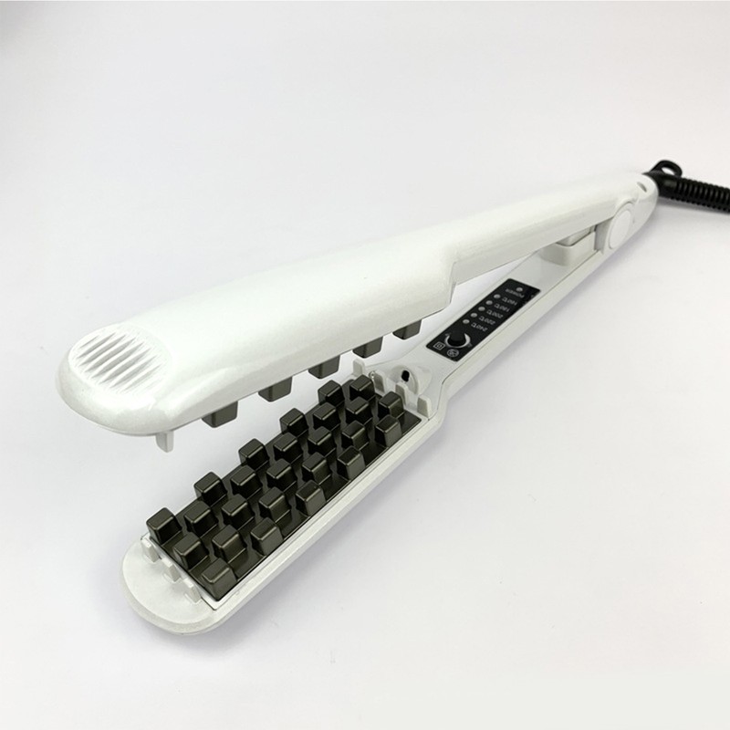 Volumizing Hair Iron Straightener Grid Hair Crimper Curling Dual Use