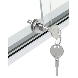 Glass Lock, Sliding Glass Door Lock with Key, Suitable for Trademark Collection Cabinets, Sliding Glass Door Cabinets, for Glass Thickness 0.12 - 0.23 Inches