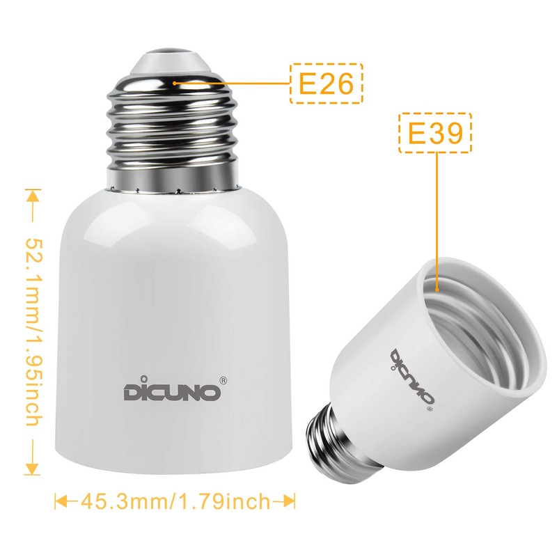 DiCUNO E26 to E39 Socket Adapter, Medium E26 to Mogul