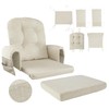 HOMBYS Glider Rocker Replacement Cushions with Storage Side Pocket,Linen-Like Fabric,