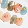 Sun&Beam Nails Handmade Press-On Short Round with Blue Pink Color