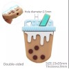 Crafty Mama Wholesale 1 pc. Silicone Focal Bead, Beadable 23 x 35mm Brown Boba Iced Coffee