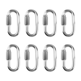 Zeonhei 8 pieces 6 mm chain connector, stainless steel, chain link carabiner