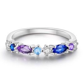 NARMO 925 Sterling Silver Rings for Women Evil Eyes Rings Twined Line Cubic Zirconia Rings Simple Stackable Finger Rings Engagement Ring Personality Rings Size 52-60 mm, 52 mm (Diameter: 16.5 mm