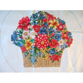 Cranston 2 Cotton Fabric Panels Cranston Wildflower Basket Collection Pillow & Doorstop