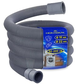 Extendible Drain Hose Washing Machine and Dishwasher 2 m with Input Diameter 19/22 mm Waste Water Hose Stretches from 50 cm to 2 m MONTERAL