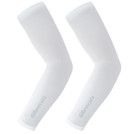 Gillevecara Arm Cover, Arm Sleeve, Summer, Sun Protection, UV Protection, Cool, Sweat Absorbent, Quick Drying, Anti-Slip, UPF50+, UV Protection, Women's, Men's, Stylish, Solid, Sports, white