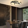 YCMGEAD LED Ceiling Light 2 Rings Black Modern Ceiling lamp