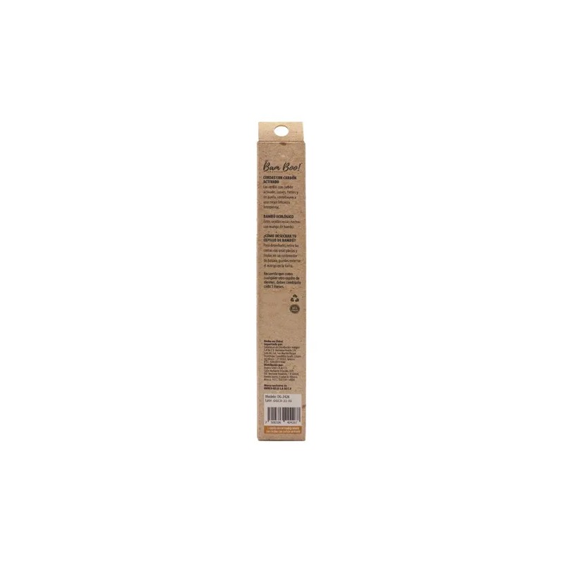 50 Pack Cepillo De Dientes Bambú Cerdas De Carbón Activado