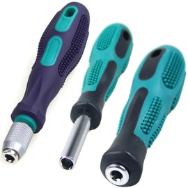 3 Pieces 1/4 Hex Screwdriver Bit Holder Handle Set with 1 x 1/4''Quick Change Handle,1 x 1/4''Magnetic Screwdriver Bit Holder Handle and 1 x 1/4'' Direct Insertion Handle