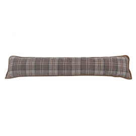 Classic Home Store Balmoral Check Draught Excluder Door or Window Chenille Draft Guard Stopper Cushion (Natural)