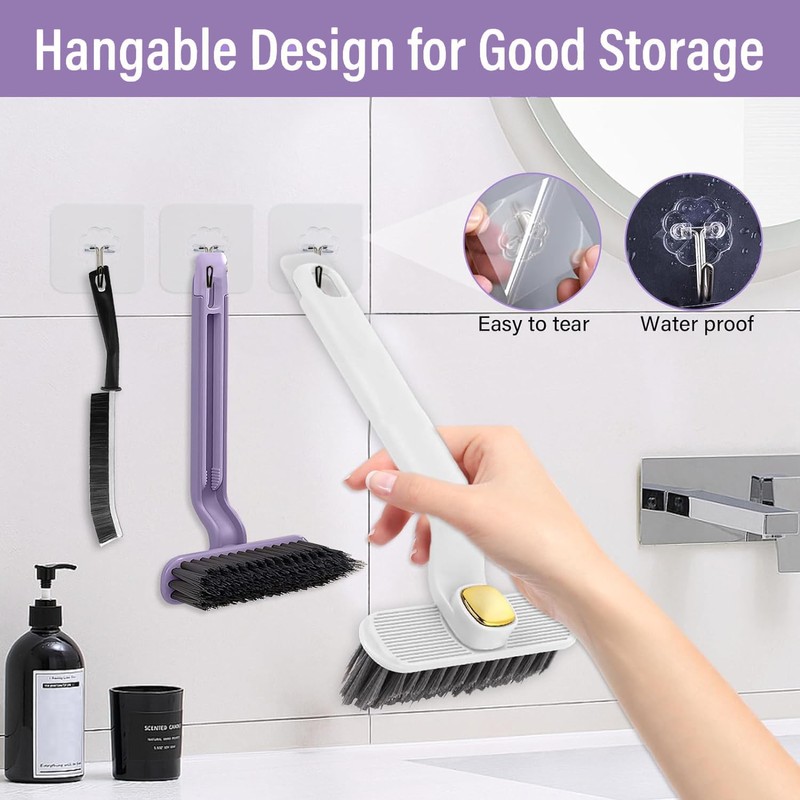 3 Pieces Multi-Function Rotating Crevice Cleaning Brush, Joint Cleaning Brush