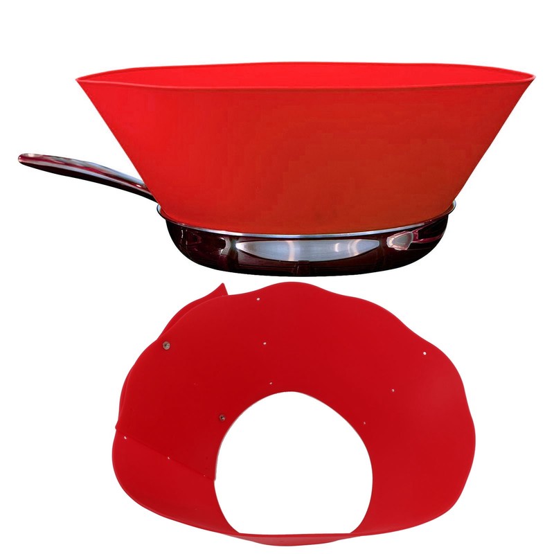 Splatter Guard Silicone Anti Oil Splashing Adjustable Frying Pan Wall