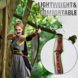 KAINOKAI 58" Laminated Recurve Bow,Amercian Hunting Bow Archery Bow 20-60lbs (35LBS, Left Hand)