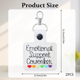 Grevosea 2 Pcs Emotional Support Coworker Gift, Emotional Support Keychain Funny Keychain Coworker Gifts for Women Coworker Leaving Gifts Retirement Gifts for Bestie Female